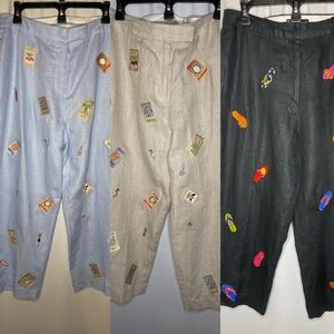 Matching Light wear Embroidered Capris
